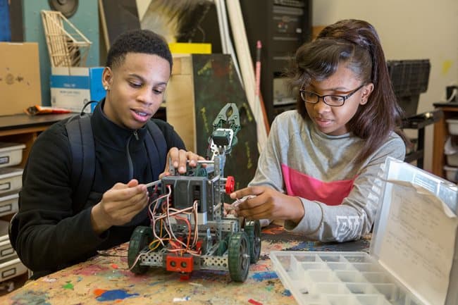 Students learning together